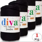 PP Makrome Jumbo 250 gr (4 mm) 270U60 Siyah ( 4 lü Paket )