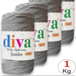 PP Makrome Jumbo 250 gr (4 mm) 60U34 Açık Gri ( 4 lü Paket )