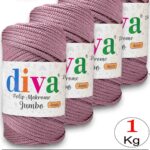 PP Makrome Jumbo 250 gr (4 mm) 90U350 Gül Kurusu ( 4 lü Paket )