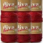 Diva Makrome İpi Simli 100K Kırmızı ( 6 lı Paket )