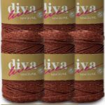 Diva Makrome İpi Simli 118T Kiremit Kırmızısı ( 6 lı Paket )