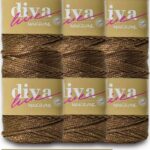 Diva Makrome İpi Simli 200S Kahverengi ( 6 lı Paket )
