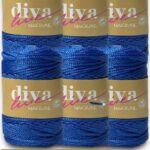 Diva Makrome İpi Simli 240 Saks Mavisi ( 6 lı Paket )