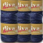 Diva Makrome İpi Simli 262S Koyu Mavi ( 6 lı Paket )