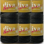Diva Makrome İpi Simli 270S Siyah ( 6 lı Paket )