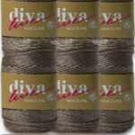 Diva Makrome İpi Simli 40B Bej-Bakır ( 6 lı Paket )