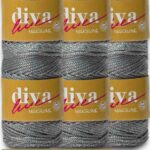 Diva Makrome İpi Simli 64S Koyu Gri-Gümüş ( 6 lı Paket )