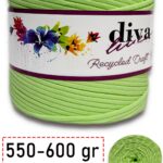 550-600 Gram Lüks Penye Kumaş İplik - T Shirt Yarn - Fabric 2120 Fıstık Yeşil (6 lı Paket)