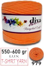 550-600 Gram Lüks Penye Kumaş İplik - T Shirt Yarn - Fabric 979 Turuncu (6 lı Paket)