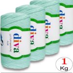 Diva Cotton Makrome İnce 1001 Soft Mint ( 4 lü Paket )