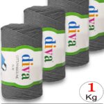 Diva Cotton Makrome İnce 194 Orta Gri ( 4 lü Paket )