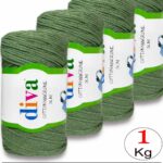 Diva Cotton Makrome İnce 1969 Elma Yeşili ( 4 lü Paket )