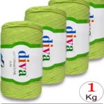 Diva Cotton Makrome İnce 2120 Fıstık Yeşili ( 4 lü Paket )