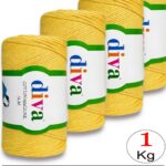Diva Cotton Makrome İnce 2123 Sarı ( 4 lü Paket )