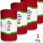 Diva Cotton Makrome İnce 2126 Kırmızı ( 4 lü Paket )