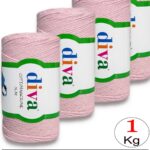 Diva Cotton Makrome İnce 2130 Açık Pembe ( 4 lü Paket )