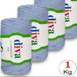 Diva Cotton Makrome İnce 214 Bebe Mavi ( 4 lü Paket )