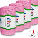 Diva Cotton Makrome İnce 229A Pembe ( 4 lü Paket )