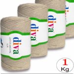 Diva Cotton Makrome İnce 2305 Açık Bej ( 4 lü Paket )