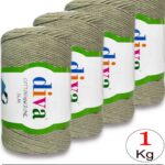 Diva Cotton Makrome İnce 268 Küf Yeşili ( 4 lü Paket )