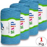 Diva Cotton Makrome İnce 280 Camgöbeği ( 4 lü Paket )