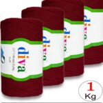 Diva Cotton Makrome İnce 999 Bordo ( 4 lü Paket )