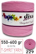550-600 Gram Lüks Penye Kumaş İplik - T Shirt Yarn - Fabric 229 Pembe (6 lı Paket)