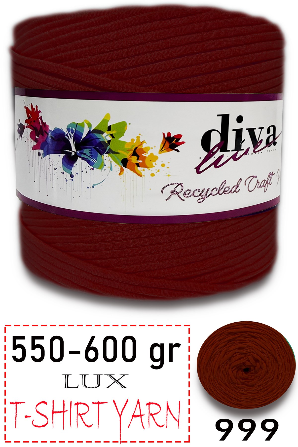 550-600 Gram Lüks Penye Kumaş İplik - T Shirt Yarn - Fabric 999 Bordo (6 lı Paket) - Görsel 1