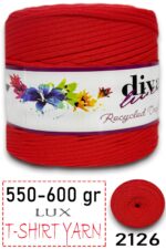 550-600 Gram Lüks Penye Kumaş İplik - T Shirt Yarn - Fabric 2126 Kırmızı (6 lı Paket)