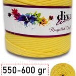 550-600 Gram Lüks Penye Kumaş İplik - T Shirt Yarn - Fabric 2123 Sarı (6 lı Paket)