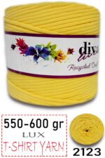 550-600 Gram Lüks Penye Kumaş İplik - T Shirt Yarn - Fabric 2123 Sarı (6 lı Paket)