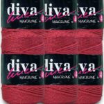 Diva Makrome İpi Kalın (No:4) 105 Kırmızı ( 6 lı Paket )