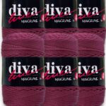 Diva Makrome İpi Kalın (No:4) 110 Bordo ( 6 lı Paket )