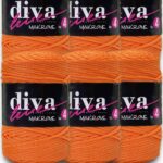 Diva Makrome İpi Kalın (No:4) 125 Açık Portakal ( 6 lı Paket )