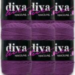 Diva Makrome İpi Kalın (No:4) 160 Mürdüm ( 6 lı Paket )