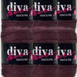 Diva Makrome İpi Kalın (No:4) 1751 Koyu Bordo ( 6 lı Paket )