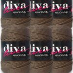 Diva Makrome İpi Kalın (No:4) 208 Kahve ( 6 lı Paket )