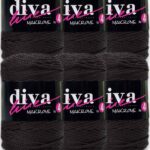 Diva Makrome İpi Kalın (No:4) 210 Bitter Kahve ( 6 lı Paket )