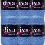 Diva Makrome İpi Kalın (No:4) 220 Bebe Mavi ( 6 lı Paket )