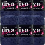 Diva Makrome İpi Kalın (No:4) 260 Orta Lacivert ( 6 lı Paket )