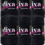 Diva Makrome İpi Kalın (No:4) 270 Siyah ( 6 lı Paket )