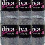 Diva Makrome İpi Kalın (No:4) 64 Koyu Gri ( 6 lı Paket )