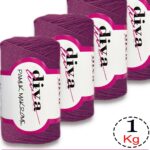 Diva Pamuk Makrome 60 Mürdüm ( 4 lü Paket)