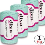Diva Pamuk Makrome 1001 Soft Mint ( 4 lü Paket)