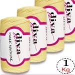 Diva Pamuk Makrome 1002 Soft Sarı ( 4 lü Paket)