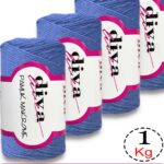 Diva Pamuk Makrome 1256 Mavi ( 4 lü Paket)