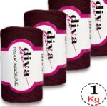 Diva Pamuk Makrome 158 Patlıcan ( 4 lü Paket)