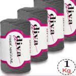 Diva Pamuk Makrome 194 Orta Gri ( 4 lü Paket)