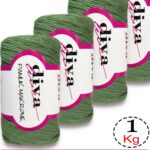 Diva Pamuk Makrome 1969 Elma Yeşili ( 4 lü Paket)