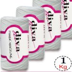 Diva Pamuk Makrome 2101 Beyaz ( 4 lü Paket)
